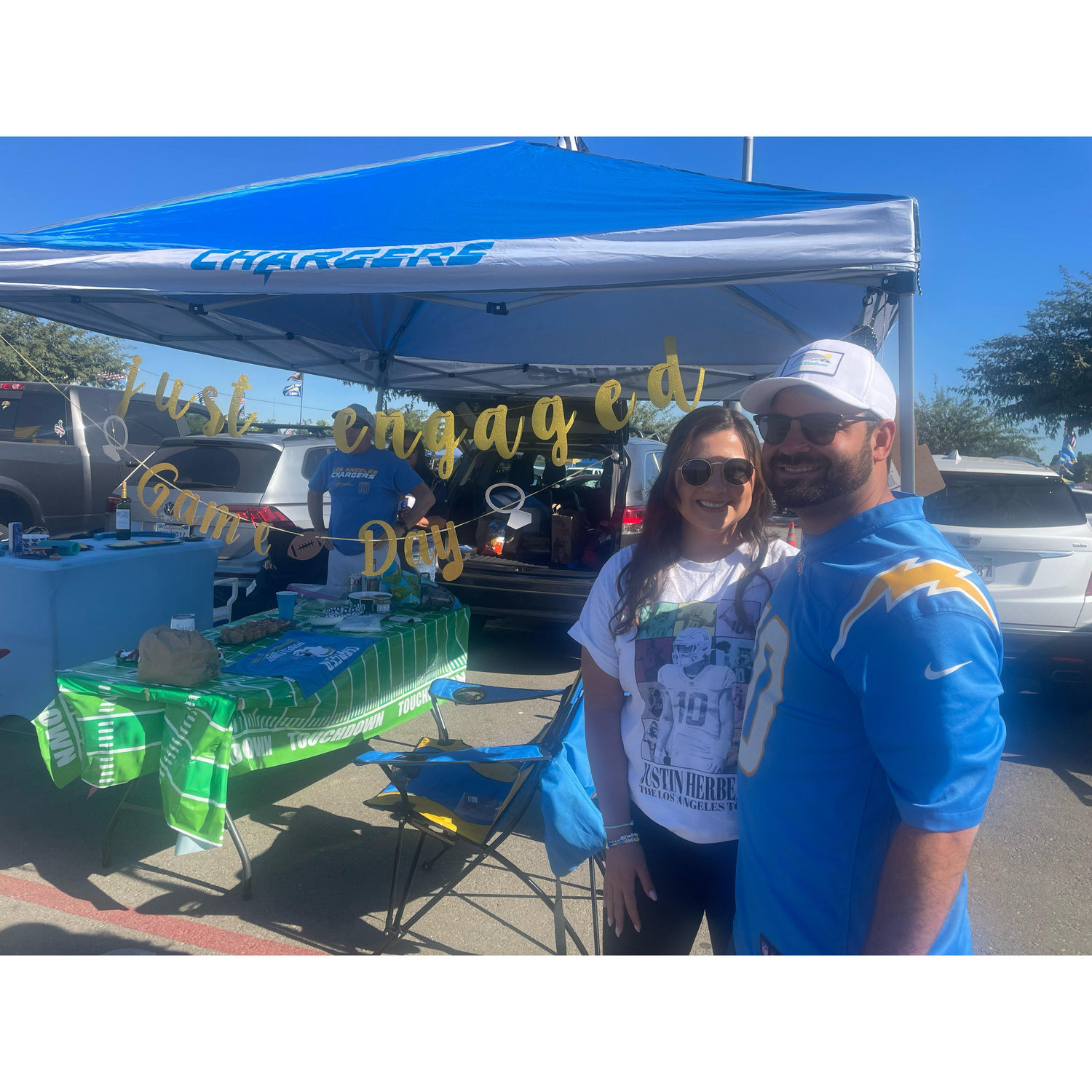 First Chargers game after we got engaged!