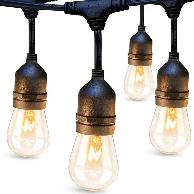 addlon 72 FT Outdoor String Lights Commercial Grade Weatherproof Strand, 30 Edison Vintage Bulbs(6 Spare), 24 Hanging Sockets, ETL Listed Heavy-Duty Decorative Cafe Patio Lights for Bistro Garden