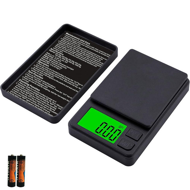 VITSOL Digital Pocket Scale 1000g x 0.01g Weigh Gram Scale, Mini Scale, Digital Grams Scale, Food Scale, Jewelry Scale, Kitchen Scale with Backlit LCD, 7 Units Tare, Battery Included, Black