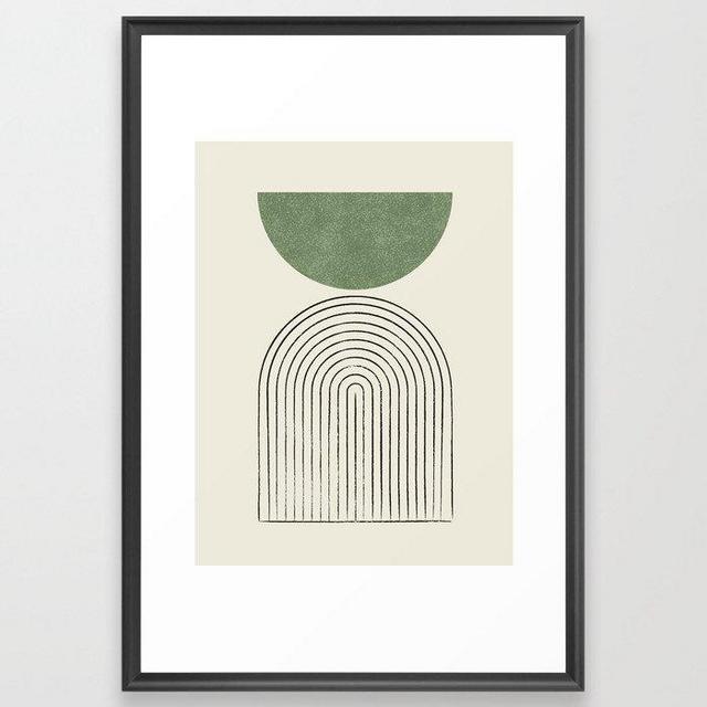 Arch balance green Framed Art Print
