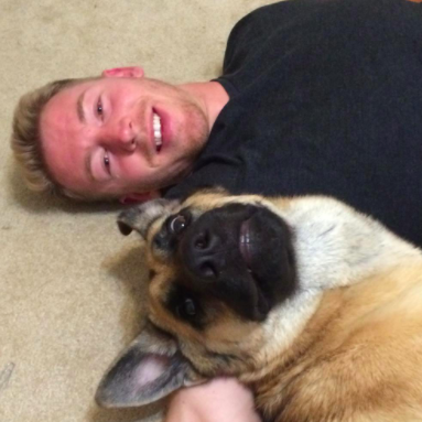John and Gunner relaxing after school - 2017