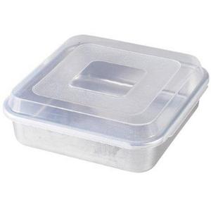 Nordicware - Nordic Ware Natural Aluminum Commercial Square Cake Pan with Lid, Exterior 9.88 x 9.88 Inches