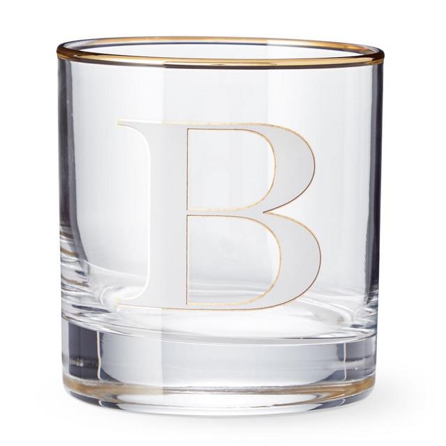 Monogram Double Old-Fashioned Glass, B