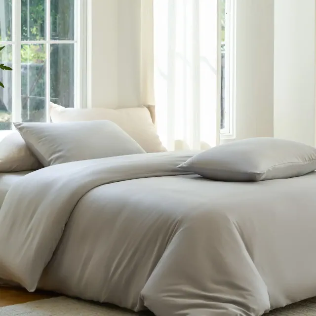 DOZ by SIJO Bamboo Viscose Duvet Cover Set, Organically Grown Bamboo, Buttery Soft, Cooling, High GSM Dove King / Cal King