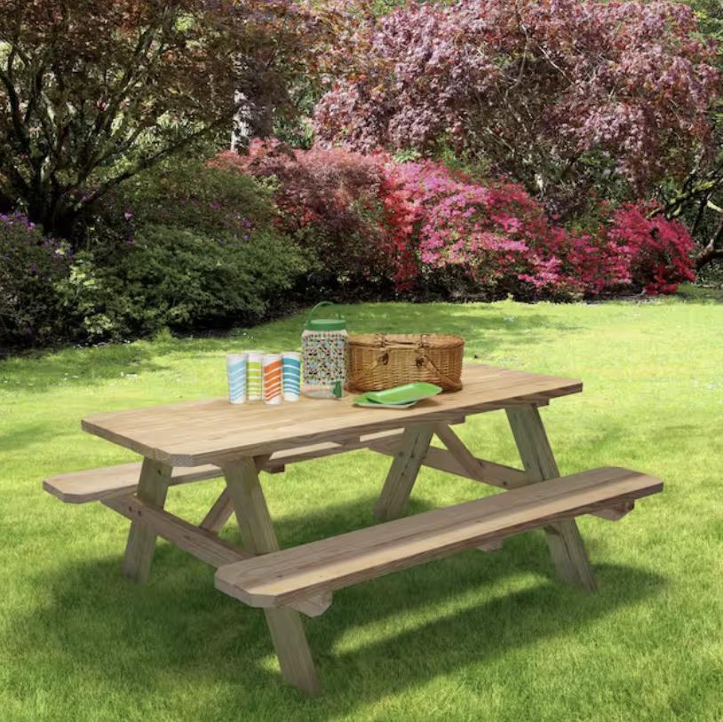 ProWood 72 in. x 28.5 in. x 28.5 in. Premium Picnic Table Kit withTreated Legs 406723