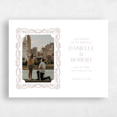 Grayed Mauve, Pink Wedding Save the Date - Estella Photo