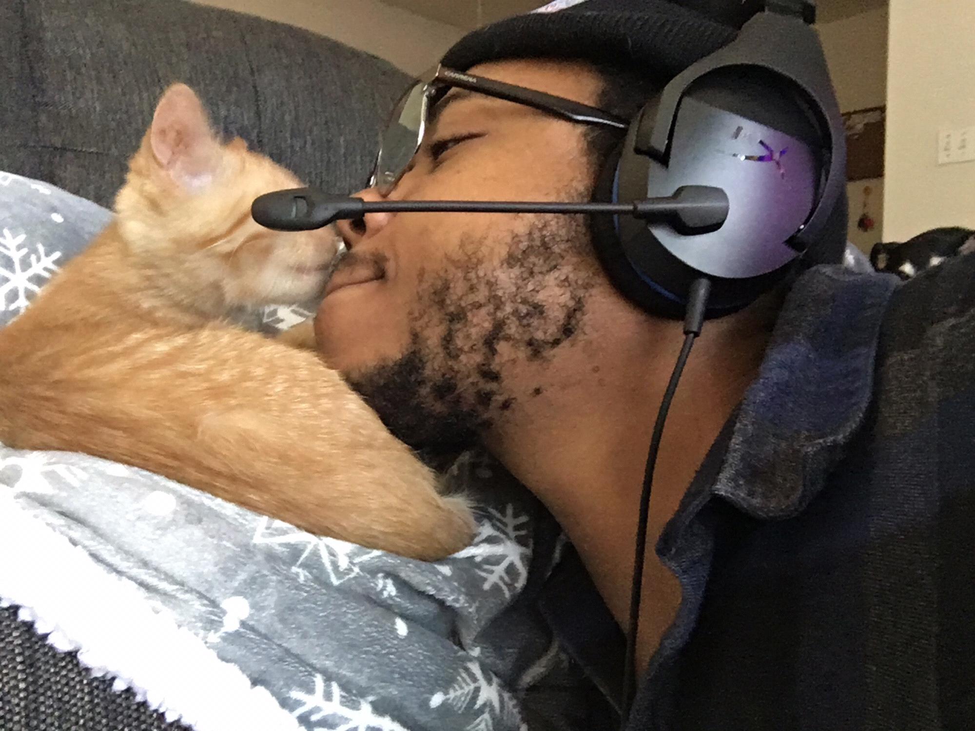 Dj has gained my cat as we join families. And since we’ve started dating, we’ve added two more cats! This is our newest addition, Sunkist, who we rescued in August 2019.