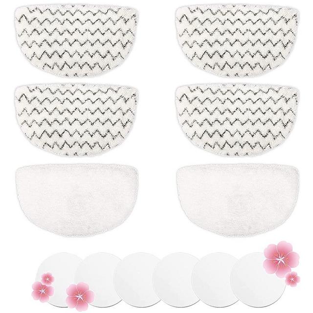 Flammi 4 Scrub+2 Soft Steam Mop Replacement Pad & 6 Scent Discs for Bissell Powerfresh Steam Mop 1940 1806 1440 1544 Series, Model 2685A 2075A 19402 19404 19408 1940A 1940Q 1940T 1940W, Part# 5938
