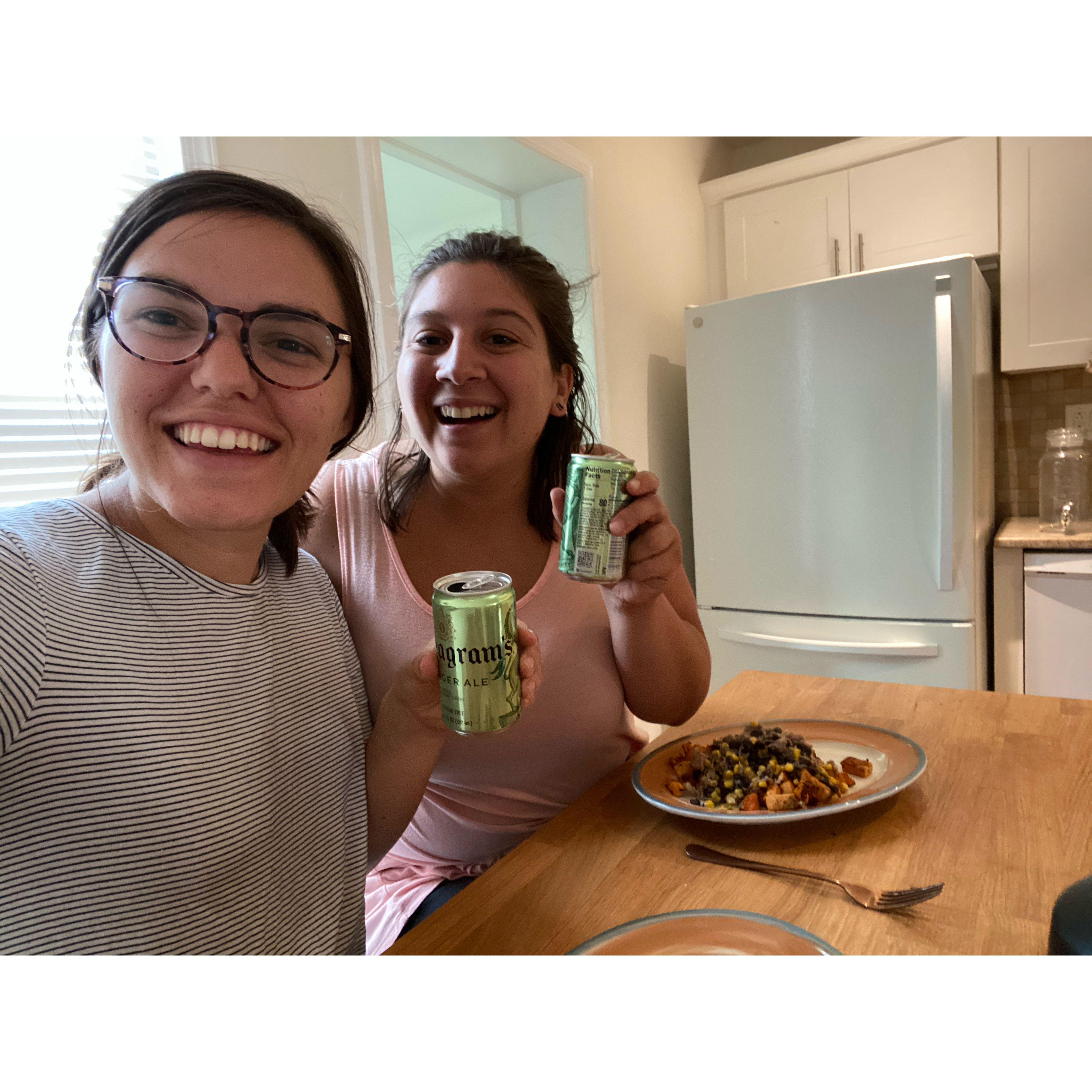 Moved into our first apartment - christened with Ginger Ale of course