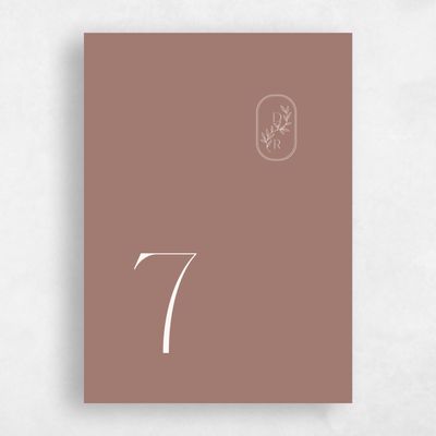 Chestnut, Brown Wedding Table Number - Copan