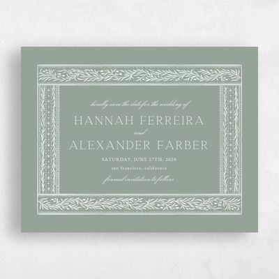 Sage, Green Wedding Save the Date - Viridian Landscape