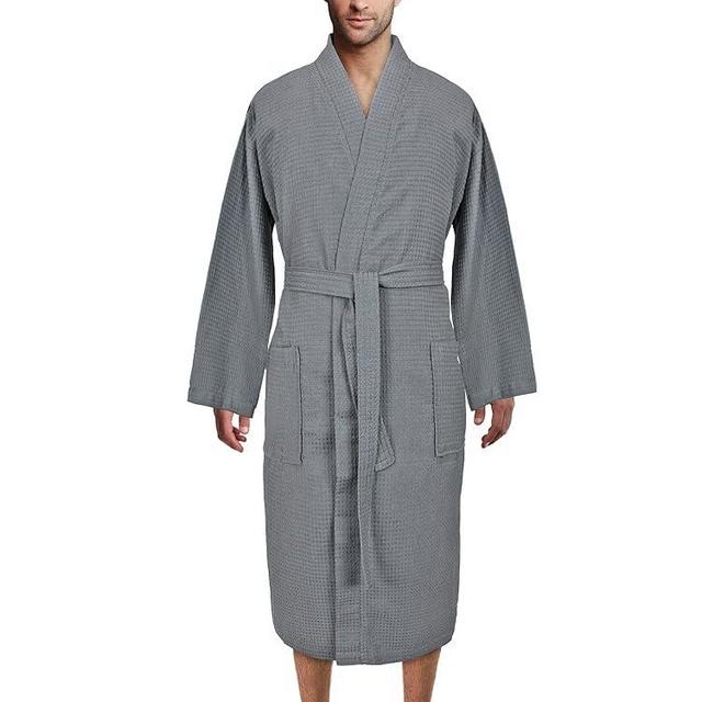 Turkish Linen Waffle Knit Lightweight Kimono Spa & Bath Robes for Men - Quick Dry - Soft