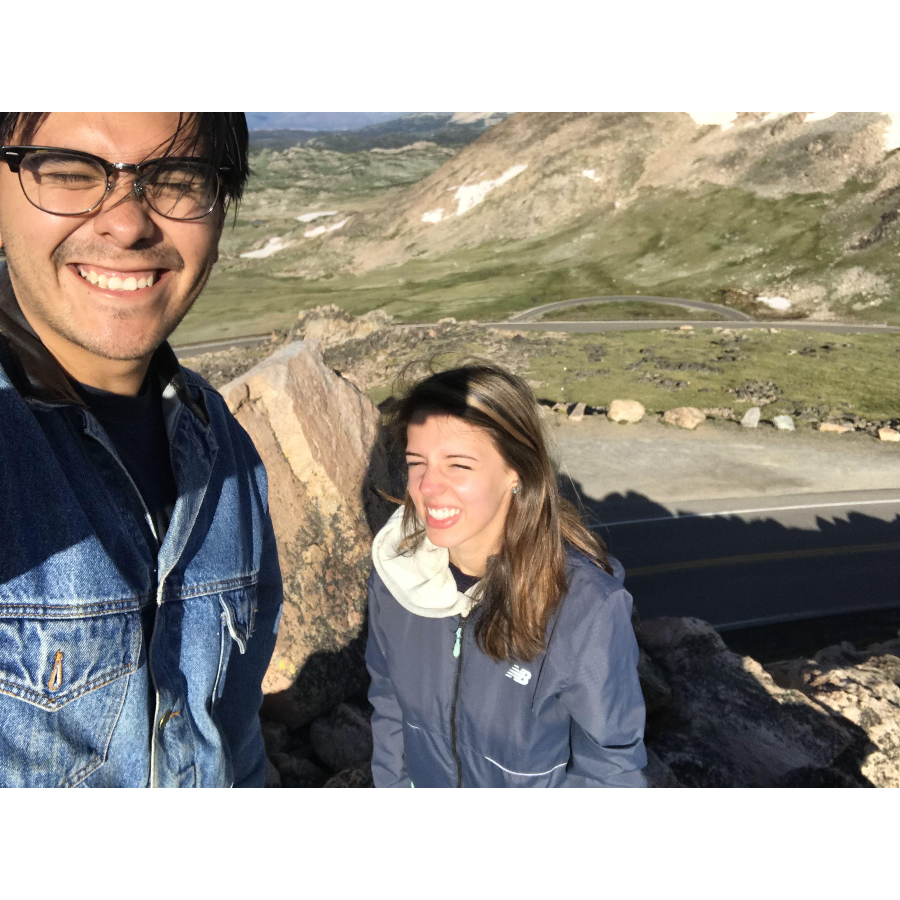 Blinded by the sun on the top of Bear Tooth Pass just outside of Yellowstone.