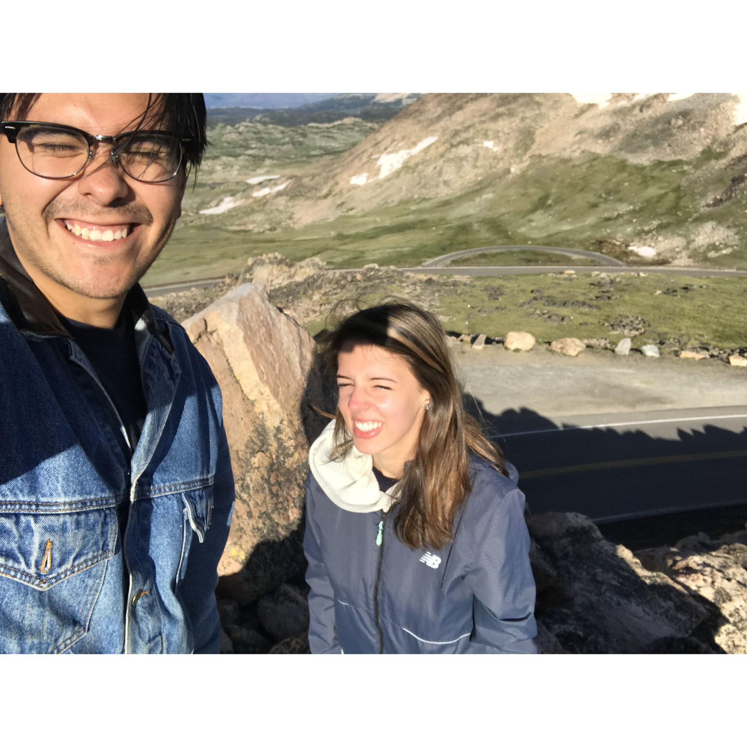 Blinded by the sun on the top of Bear Tooth Pass just outside of Yellowstone.