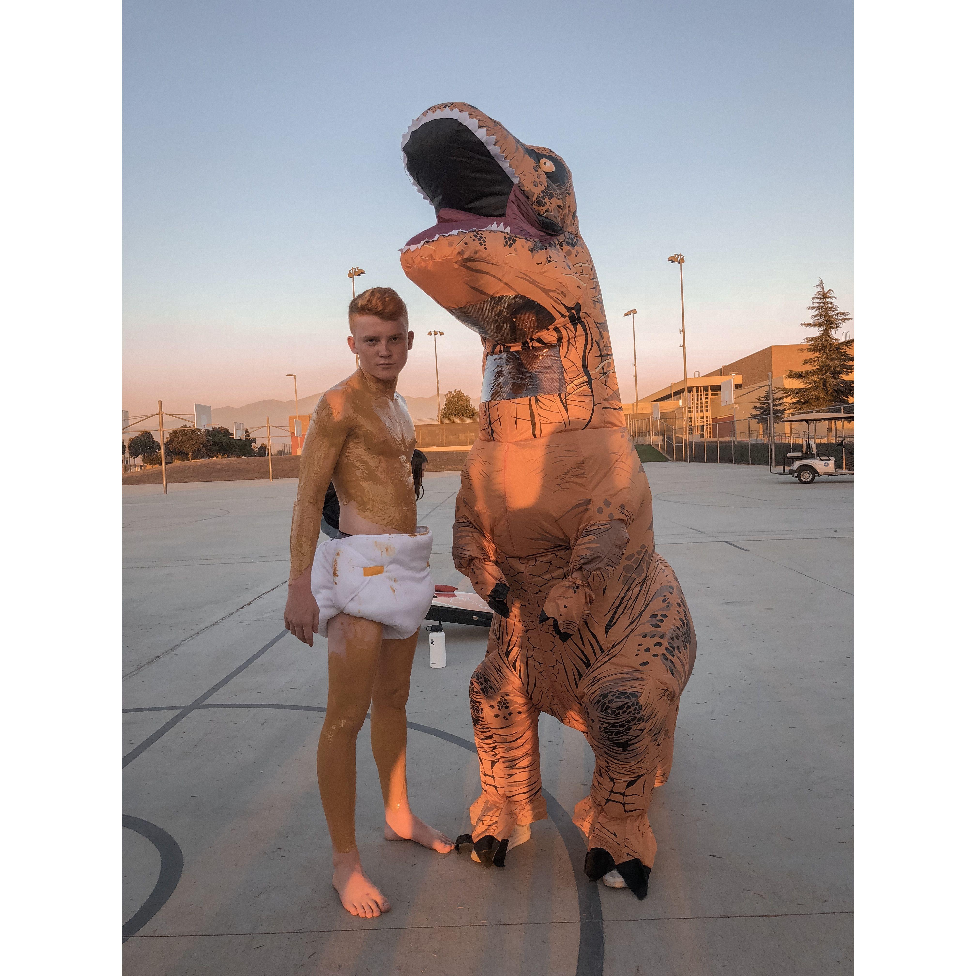 Spirit week football game in high school