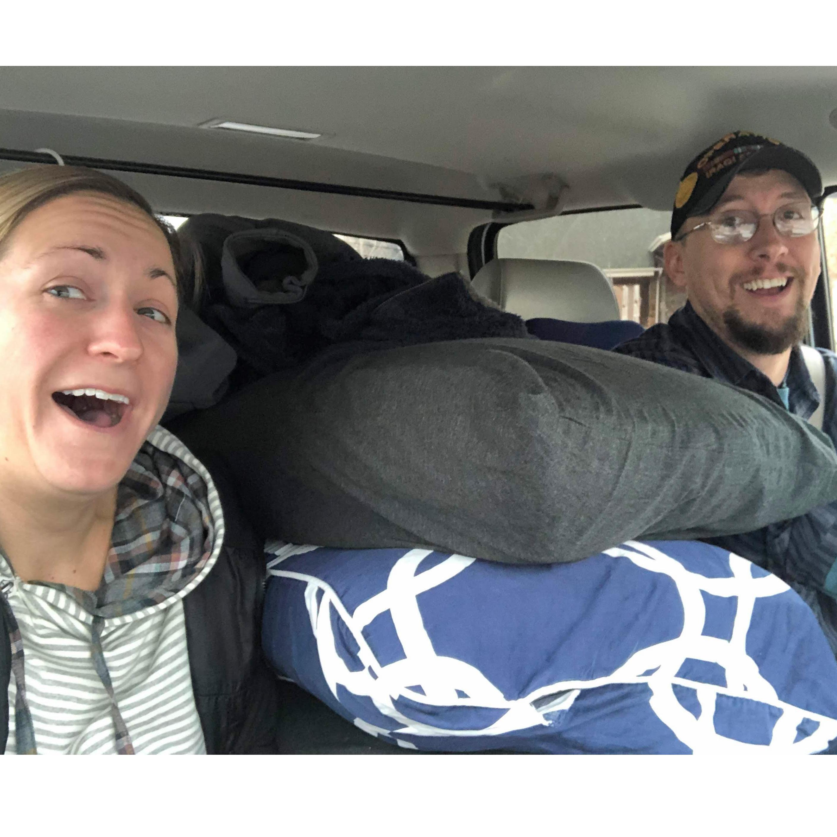 Result of: ankle surgery, road trip from Colorado to Montana to find your apartment flooded, living out of a hotel for two months, and totaling a car - all within 2 months. Always smile together!