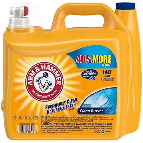 Arm & Hammer Laundry Detergent Liquid He, Clean Burst, 210 Ounce