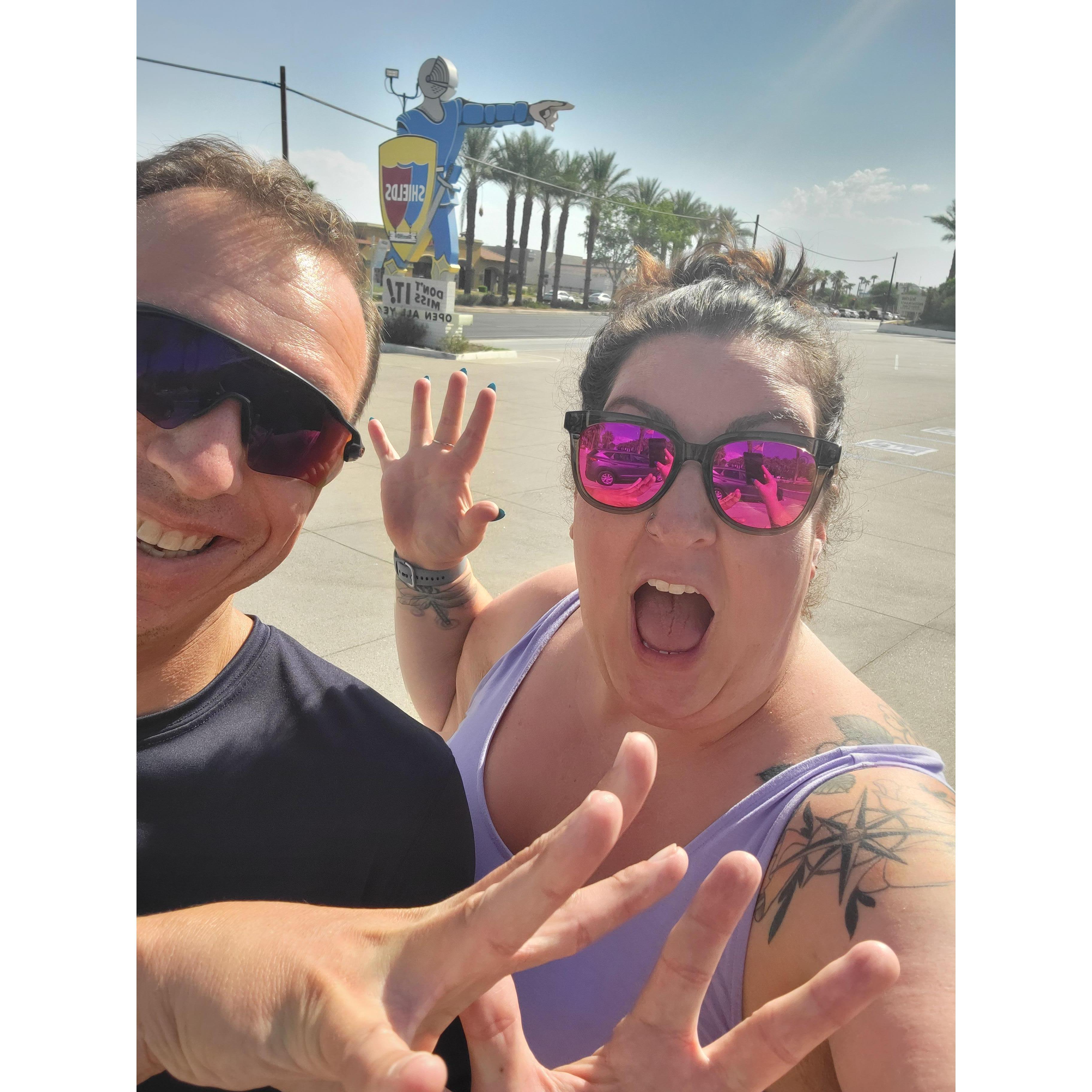 Our first adventure together, date shakes are a must in Palm Springs