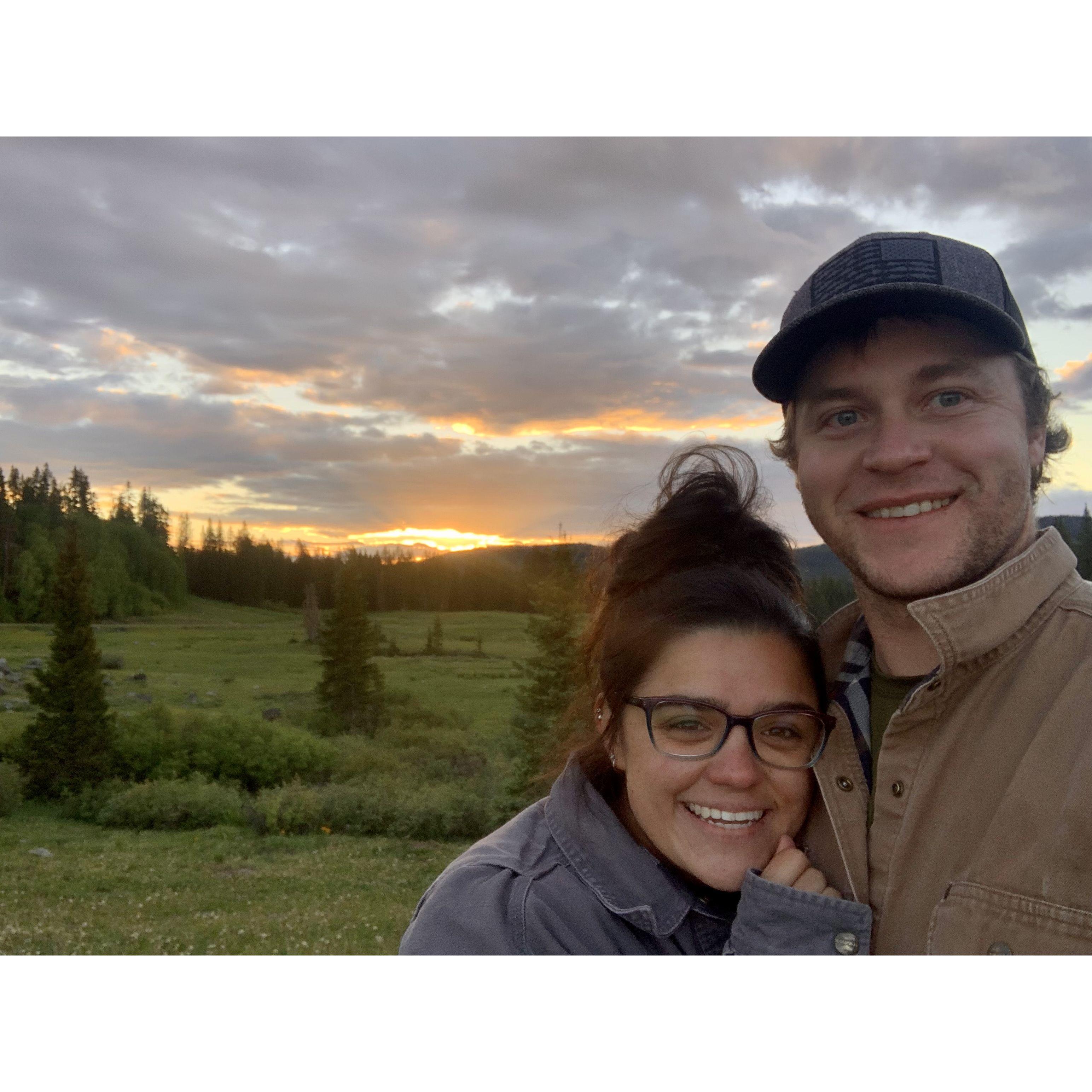 Our first camping trip for Kyle's birthday. We found the perfect spot that an older couple let us have while they were packing up for the weekend.