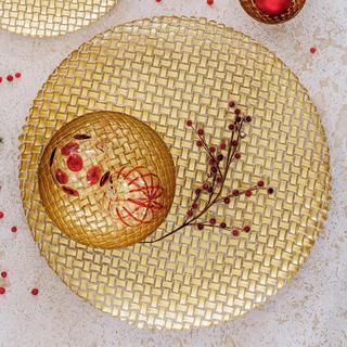 Rufolo Glass Basketweave Round Platter
