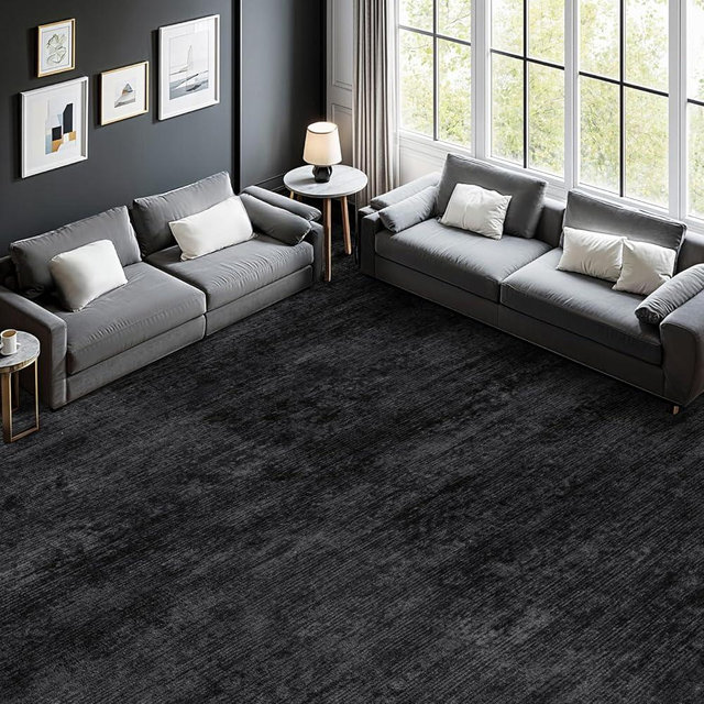 LIANLAM Washable Rug 5x7 Area Rugs for Living Room - Stain Resistant Non-Slip Backing Boho Rug for Bedroom,Durable & Ultra-Thin Vintage Large Area Rug(5x7,Black)