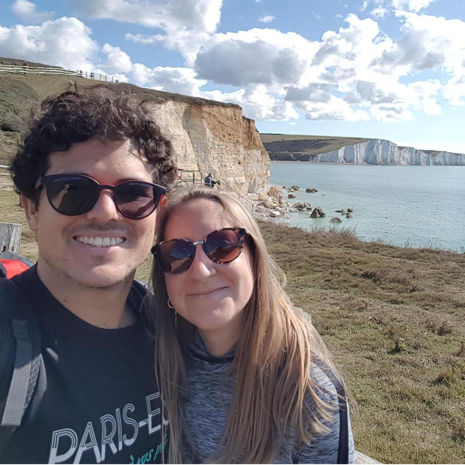 Enjoying the beautiful Seven Sisters walk along the coast of the UK