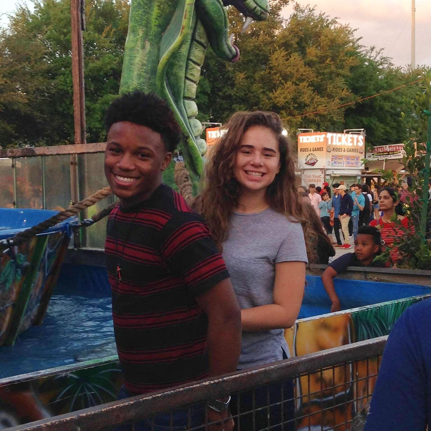 Going to amusement parks with family