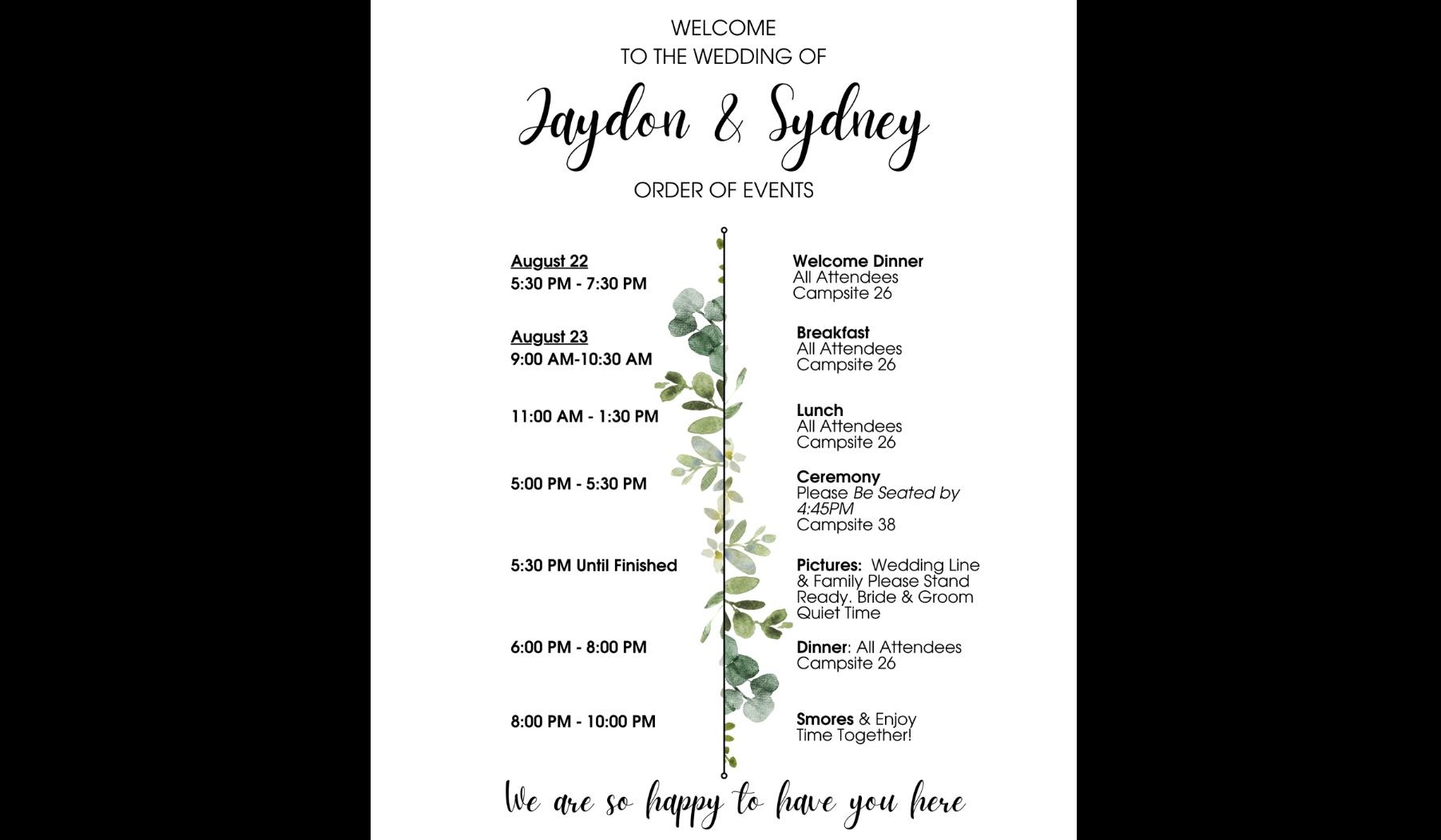 The Wedding Website of Sydney Graham and Jaydon Runyan