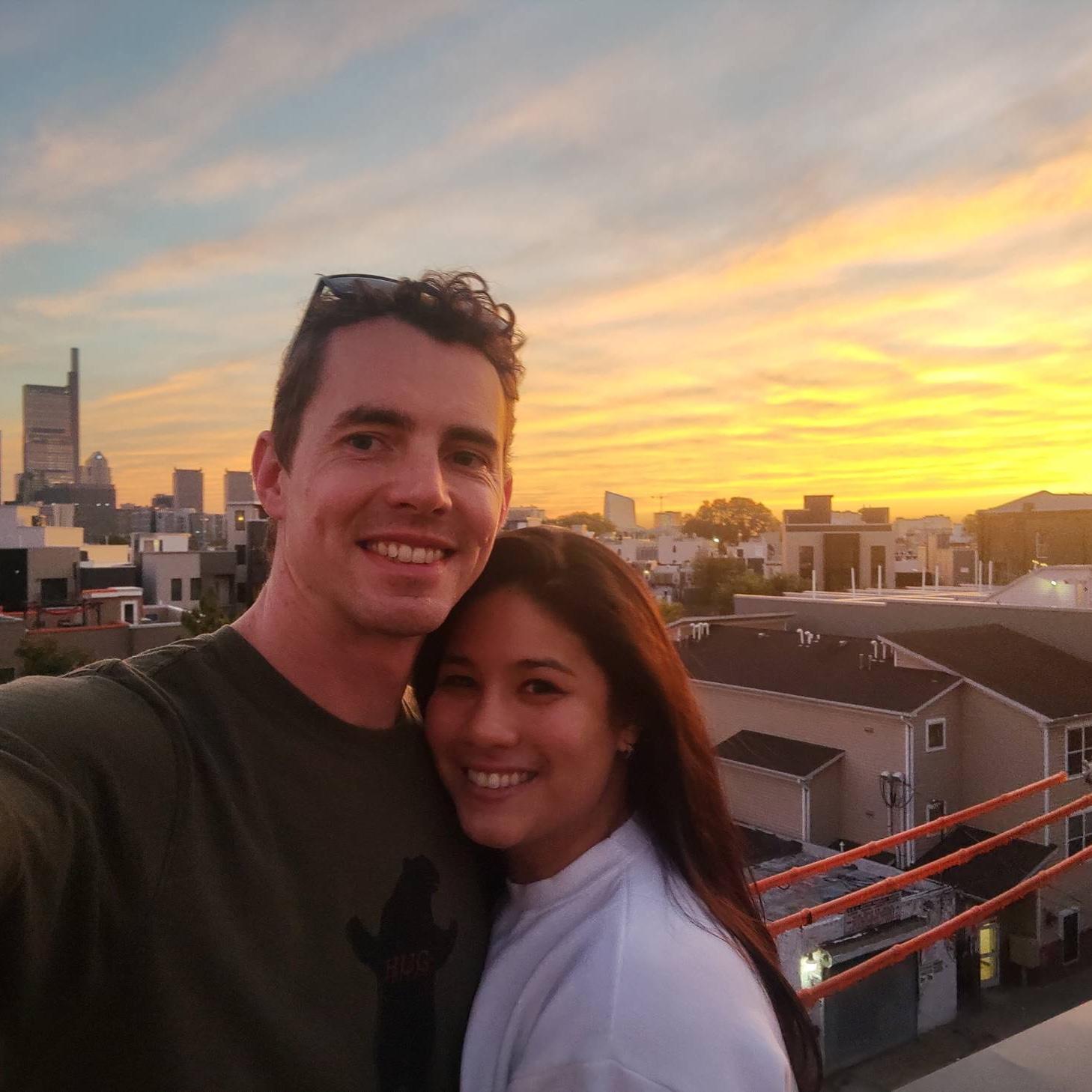 Our very first picture together, on my rooftop in Philly.