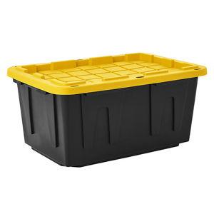Member's Mark 27 Gallon Heavy-Duty Black and Yellow Storage Totes (4 Pack)