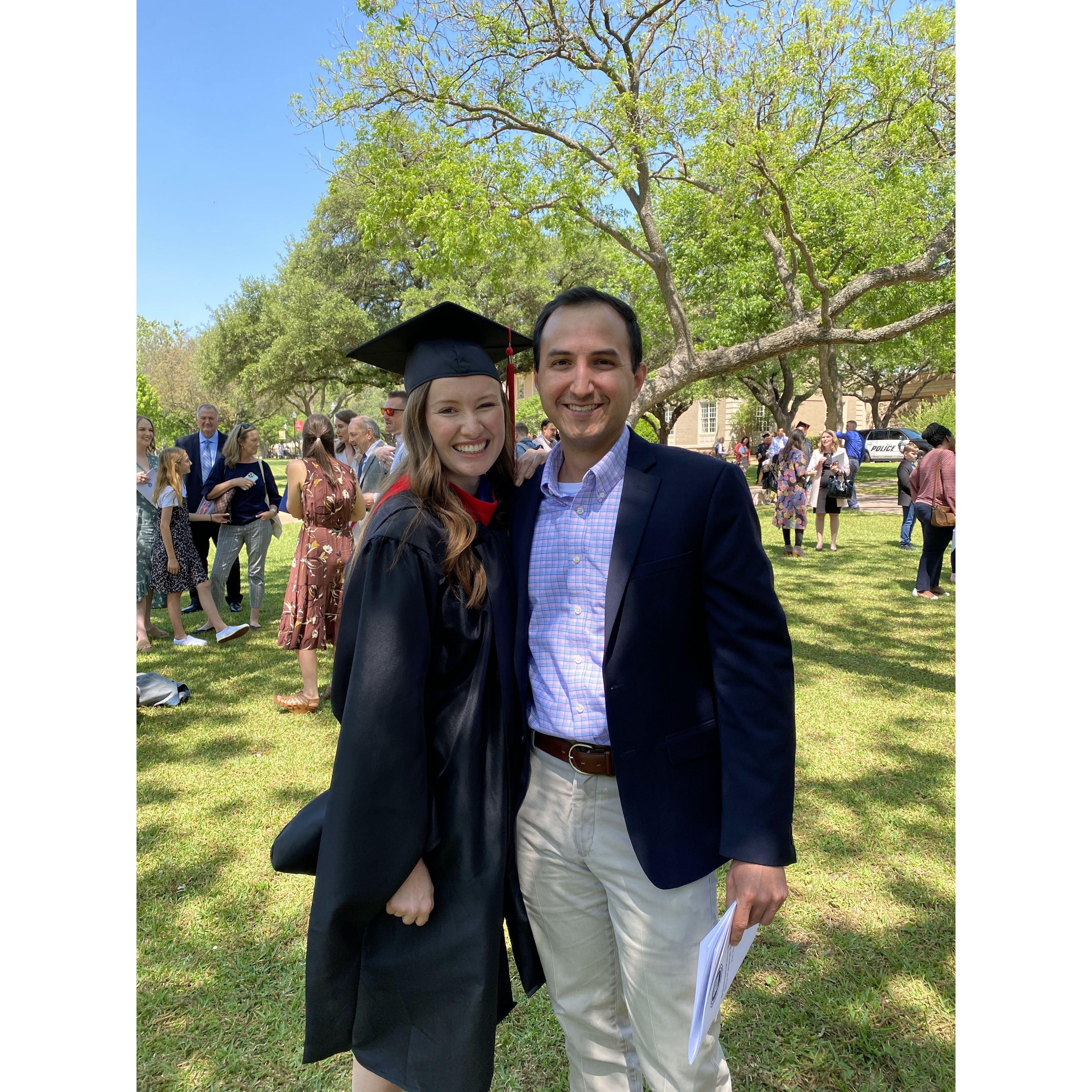 Matt sat through a two hour ceremony complete with organ music to watch me graduate with my Master's.