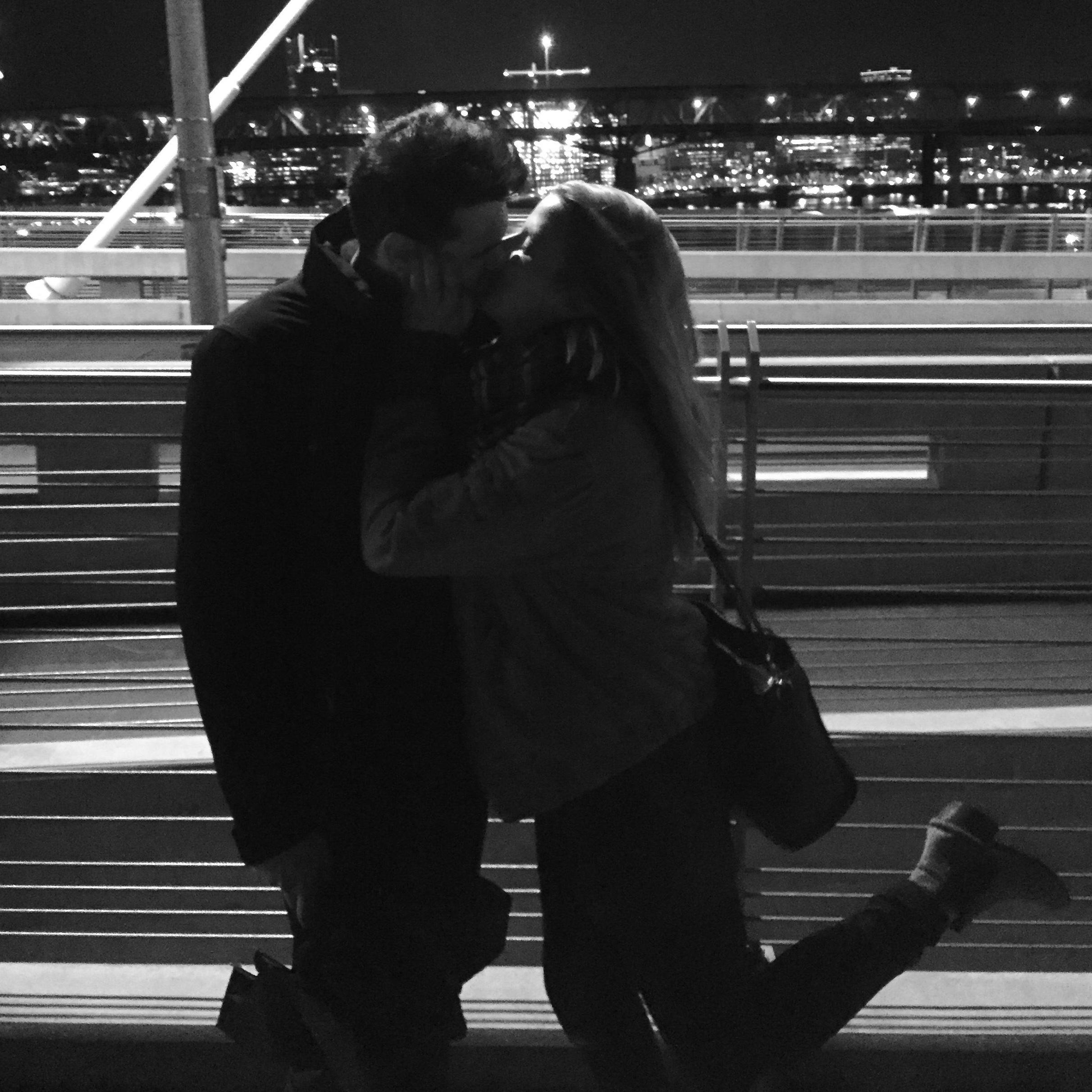 We got engaged right here on this bridge!
