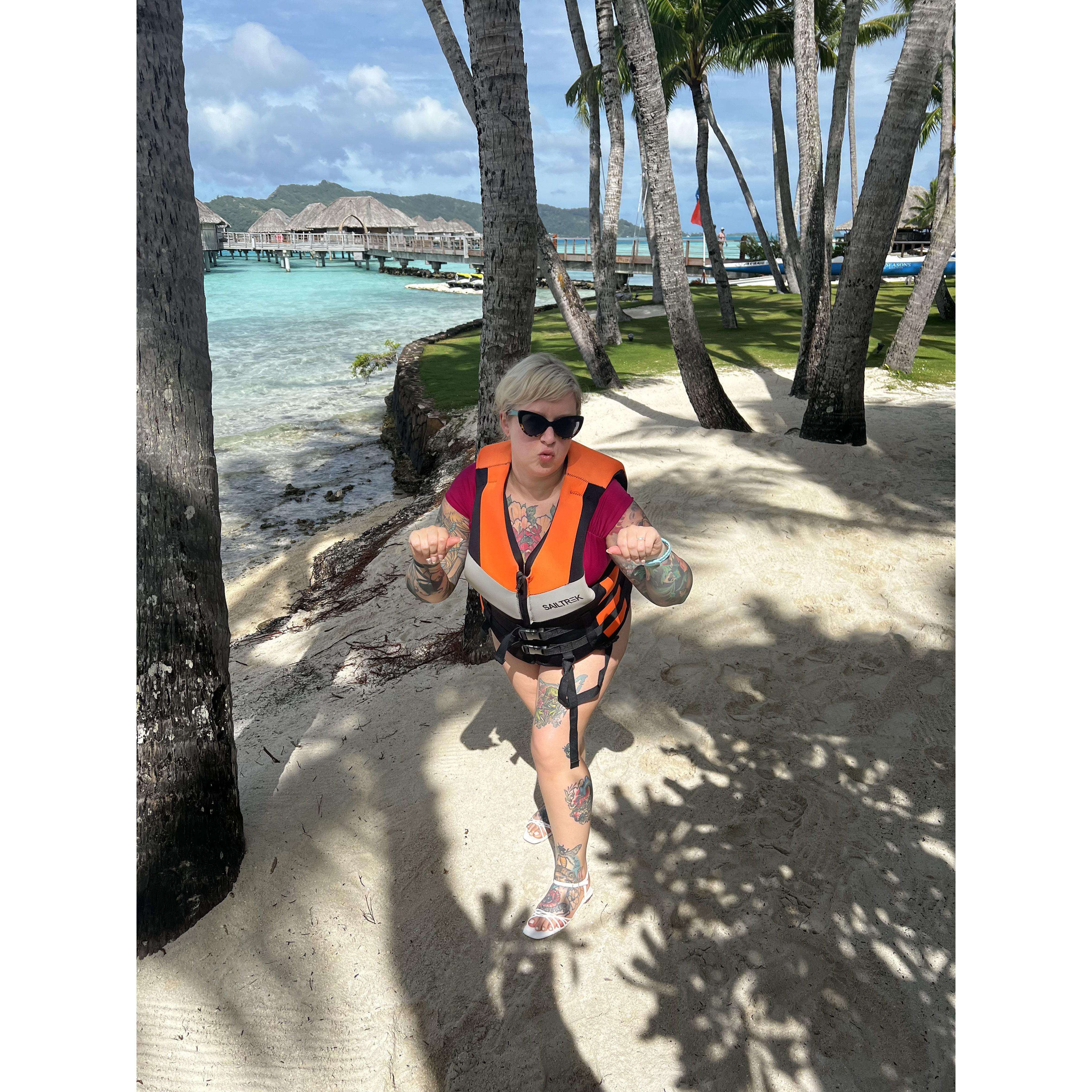 getting ready to jet-ski