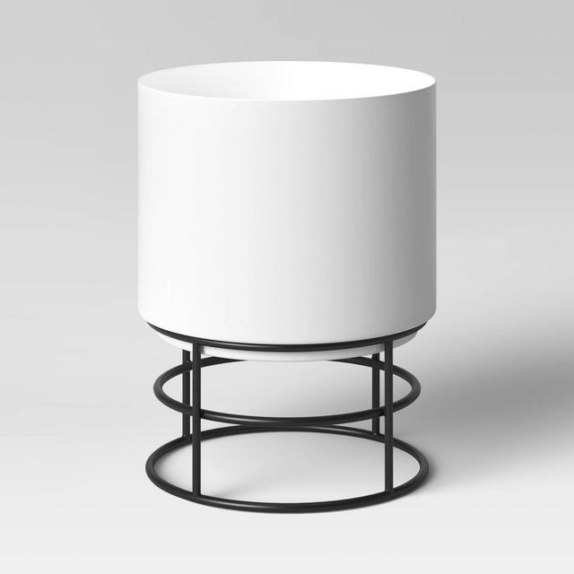 16" Metal Planter with Black Stand White - Project 62™