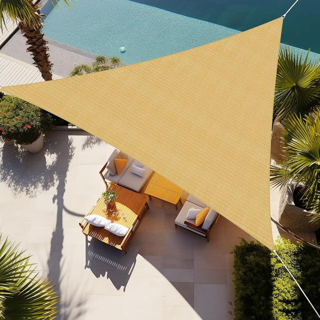 Shade&Beyond Triangle Sun Shade Sail 20'X20'X20' Permeable Canopy Sand for Patio Garden Yard Deck Pergola (We Make Custom Size)