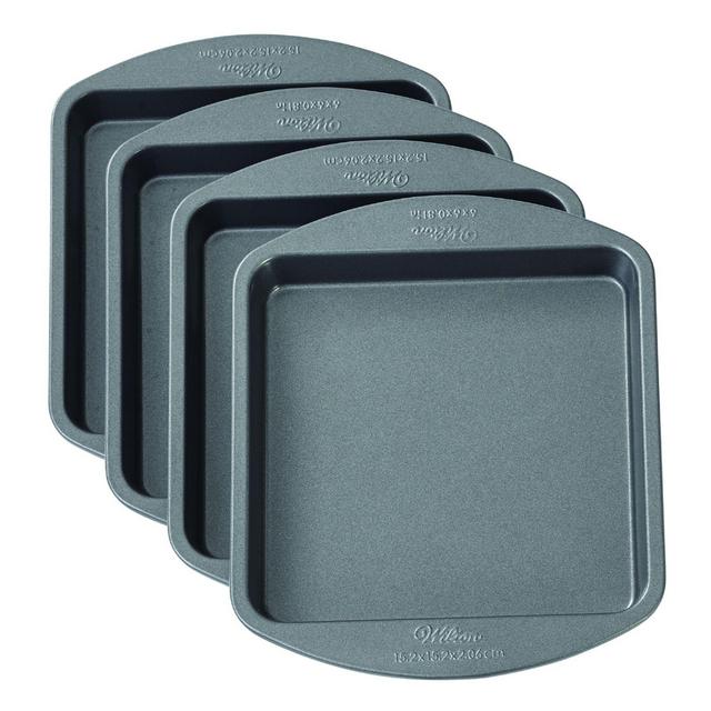 Wilton® Easy Layers! 4-Piece Nonstick 4-Inch Square Cake Pan Set