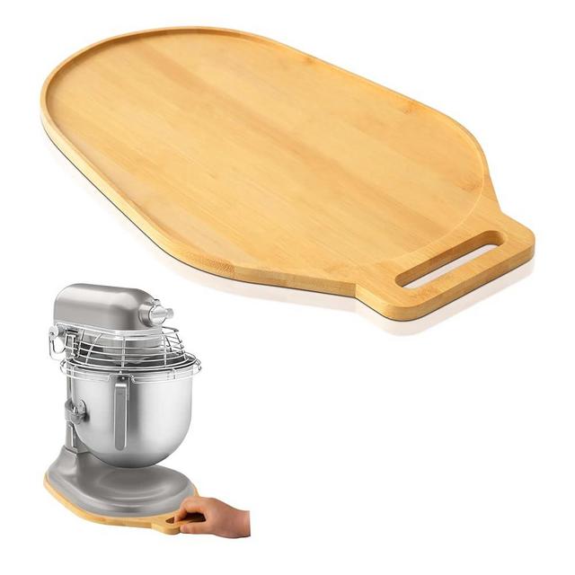 Bamboo Sliding Mat for Kitchenaid Mixer, Mixer Mover Slider Mat Pad Compatible with Kitchenaid Bowl Lift 5-8 Qt Stand Mixer,Kitchen Appliance Slider Mat, Kitchen Aid Mixer Accessories,with Handle