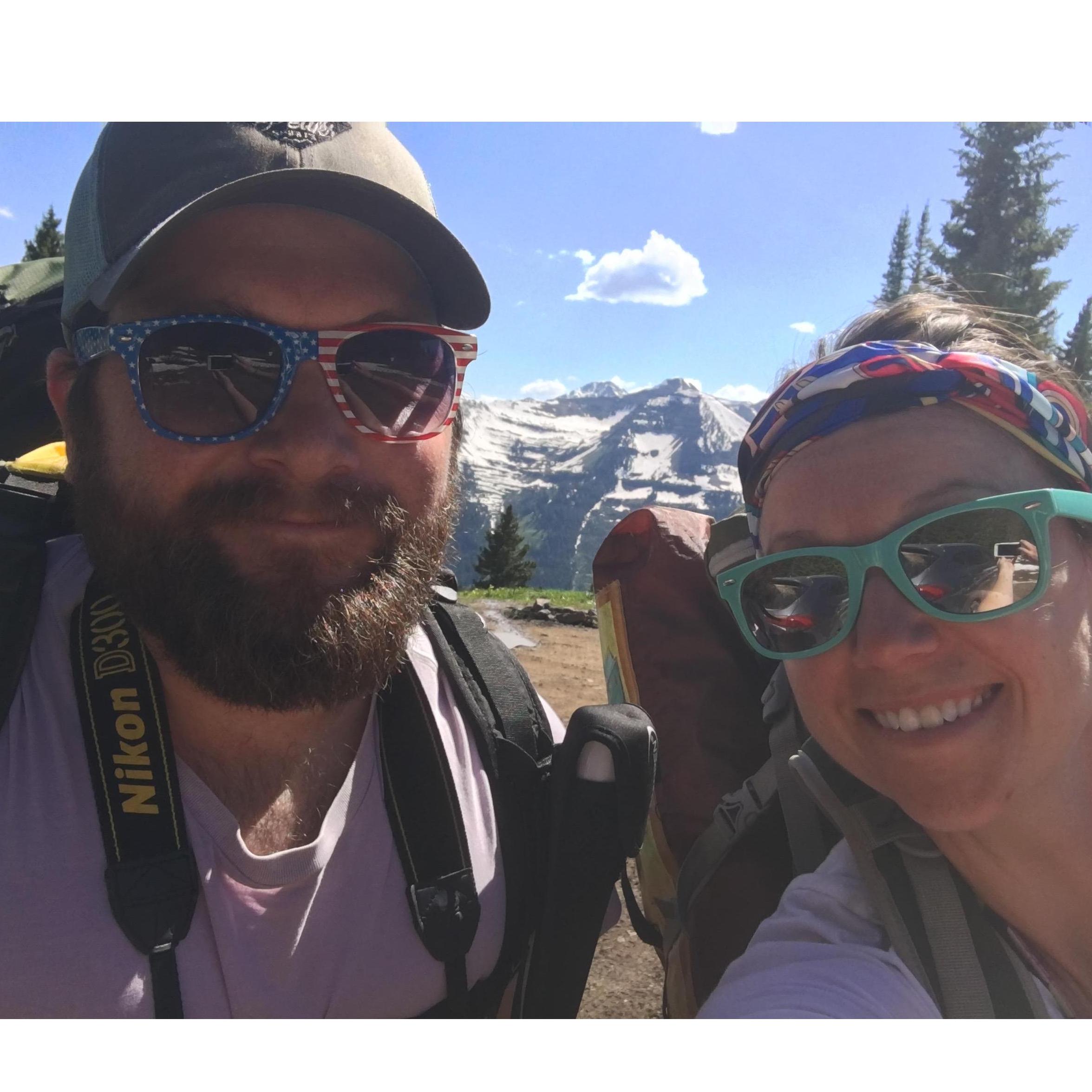 4th of July backpacking at Blue Lakes near Telluride. We heard coyotes that night!