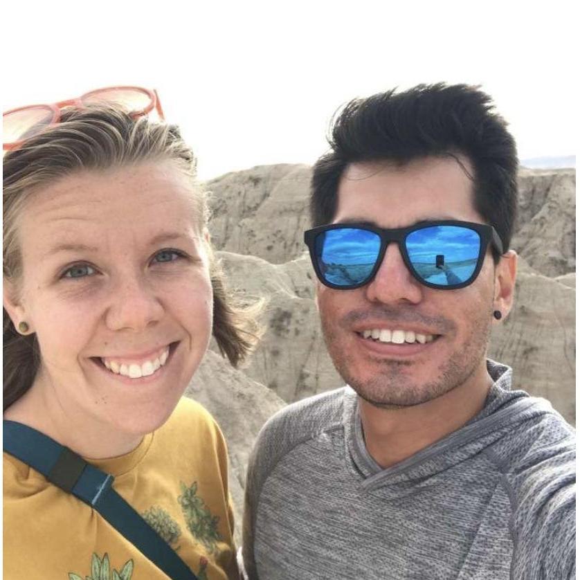 One of our first pictures together! Taken in Badlands National Park, South Dakota.