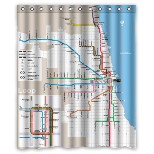Chicago CTA Map Shower Curtain