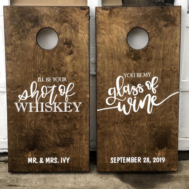 Custom Cornhole Boards ONLY - Bean Bag Toss - Shot of Whiskey