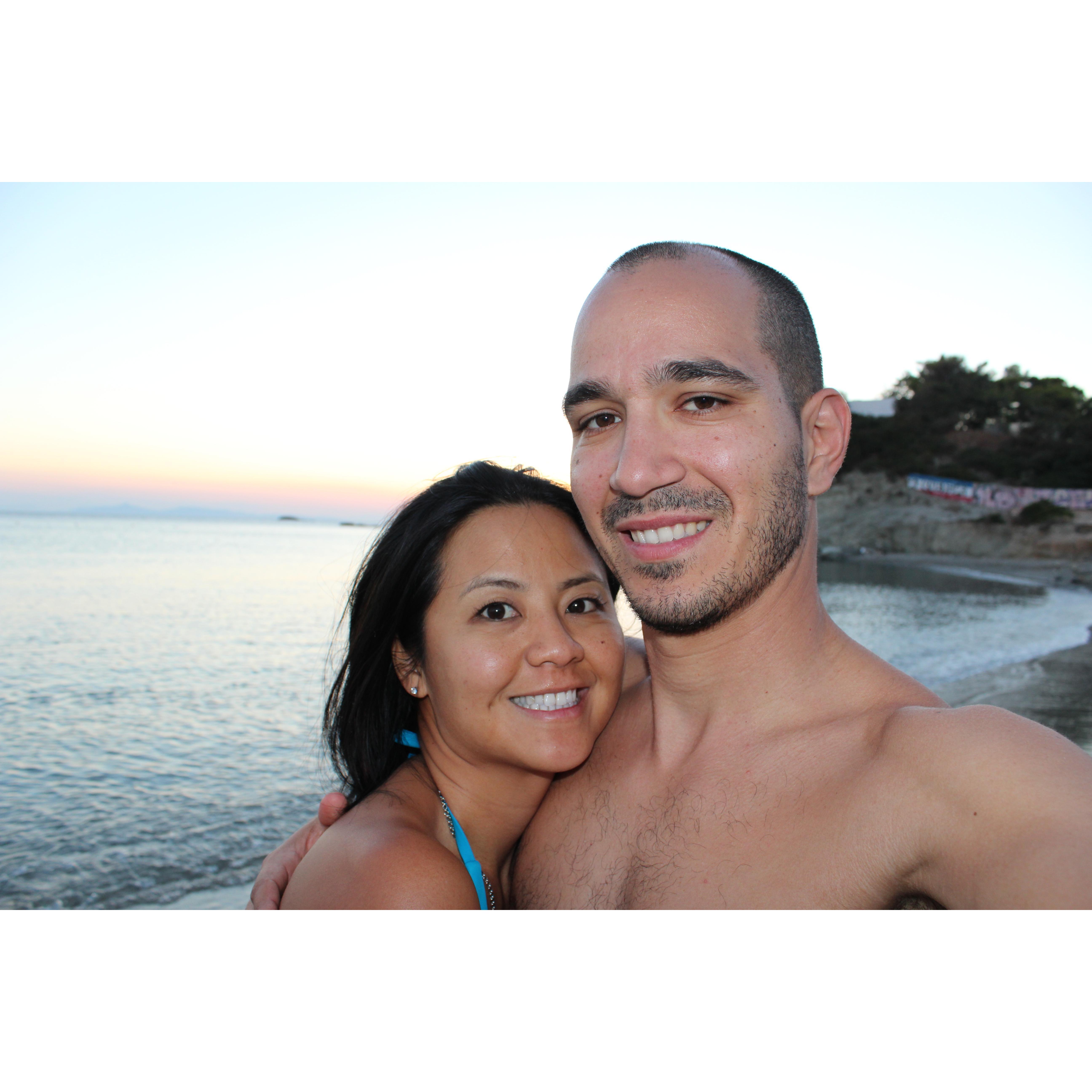 Our first overseas trip to Greece. Lisa invited herself over.