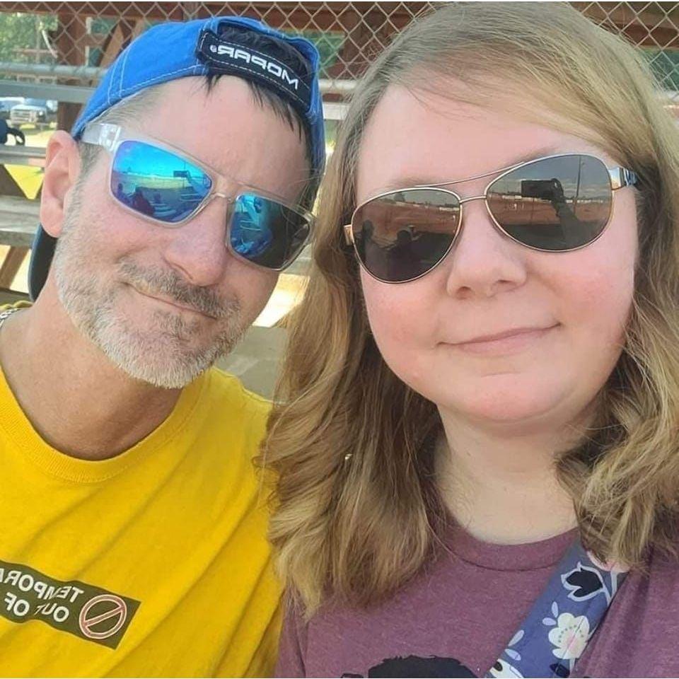 At Clarksville Speedway. One of our favorite photos together.