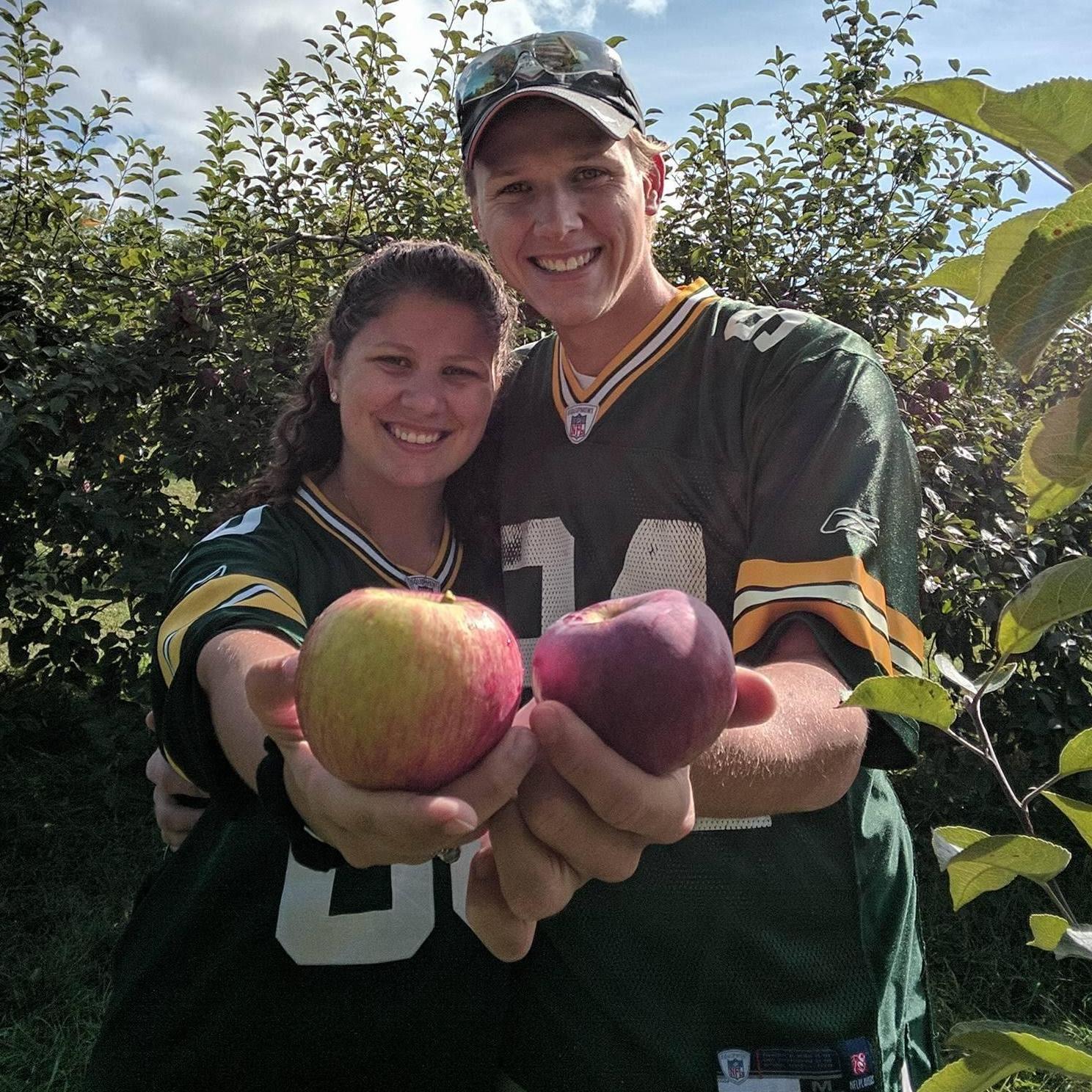 Apple picking at an orchard in Eau Claire - we made tasty applesauce and strudels!