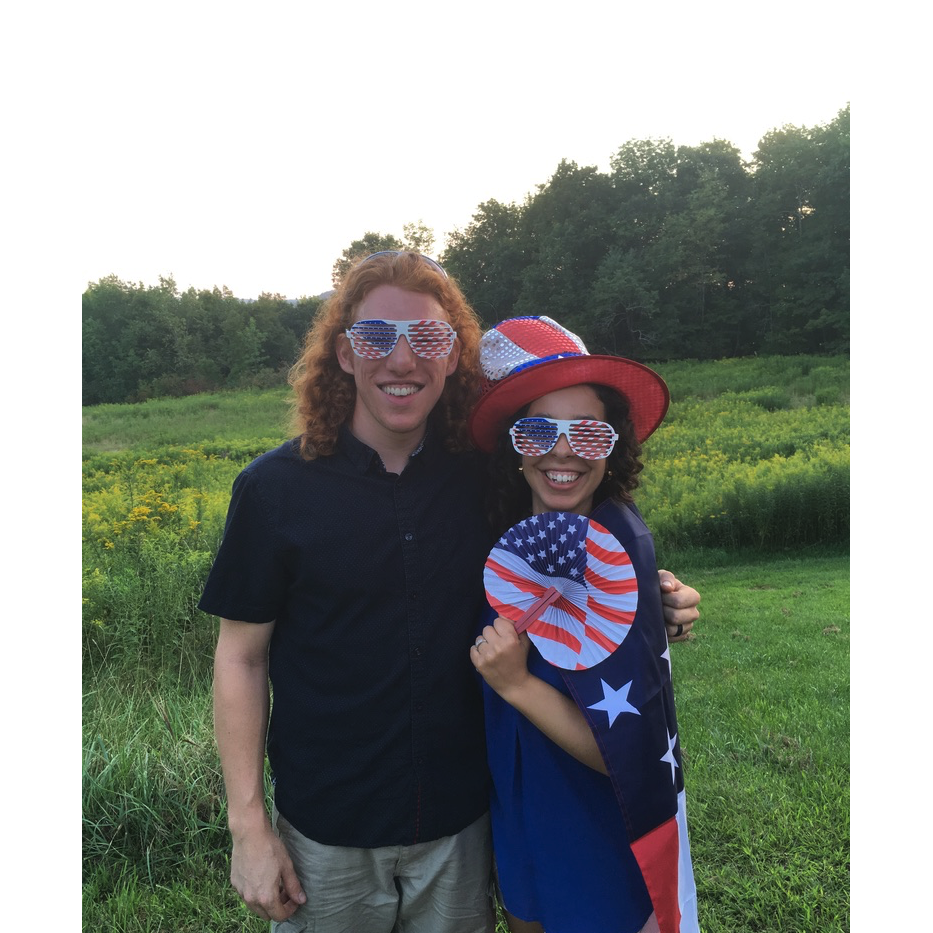This was not long after we got Sarah's Green Card. Our friends surprised us with a "red, white & blue" celebration.