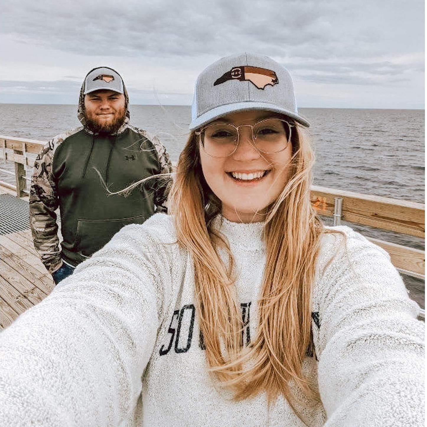 Fishing off the pier at Oak Island.