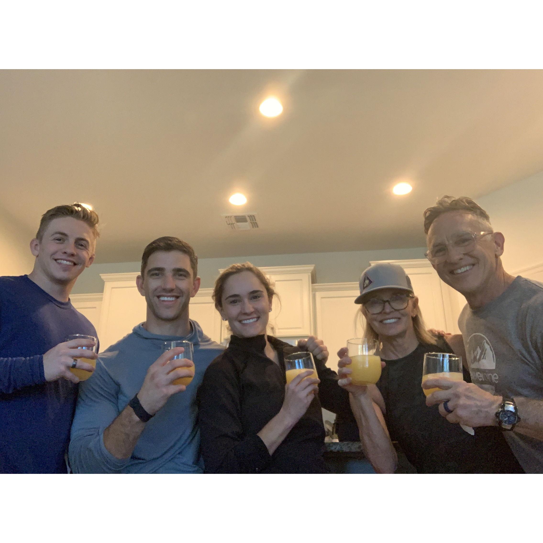 Thanksgiving 2020, Kelly's first Bernstein holiday w Uncle Larry, Aunt Tami and Cole.