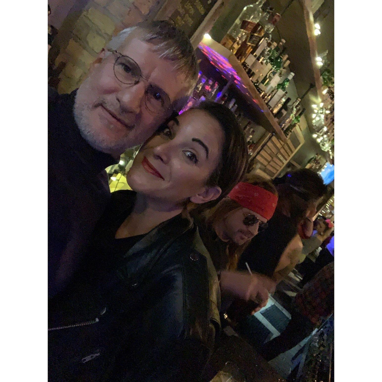 The Halloween when Jerry was voted best costume for Steve Jobs, and I was his partner Winona Ryder, the day she stole a jacket from Saks.  Photo bomb courtesy of Mike D as Slash.