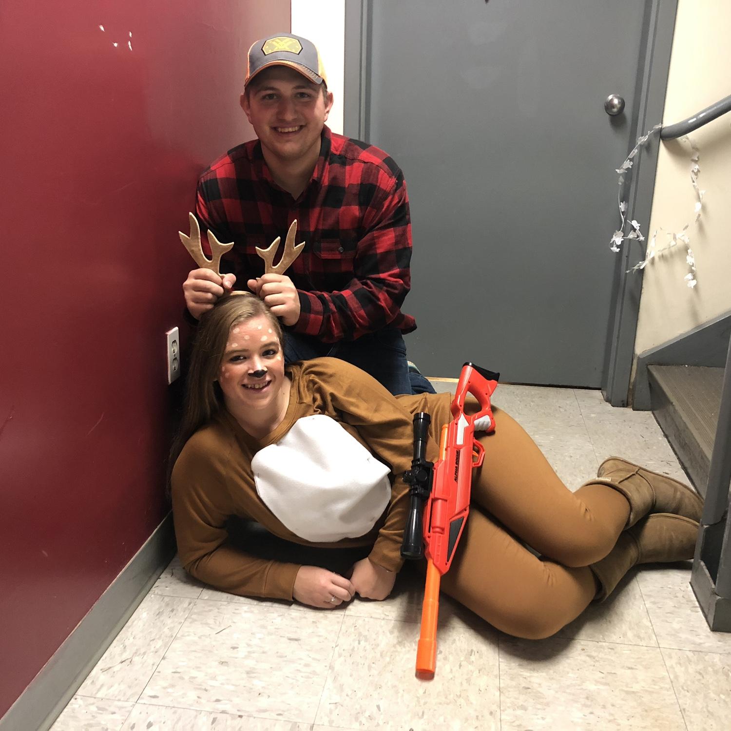 On October 29th 2019, Jeremy and Hannah dressed up for Halloween as the perfect duo… A Hunter and Deer! “What a shot!”