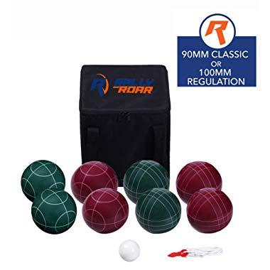 Bocce Ball Game Set for Adults, Families - Complete Bocce Yard and Lawn Games with Carrying and Storage Case by Rally and Roar - Fun Outdoor, Backyard, Family, Beach Game